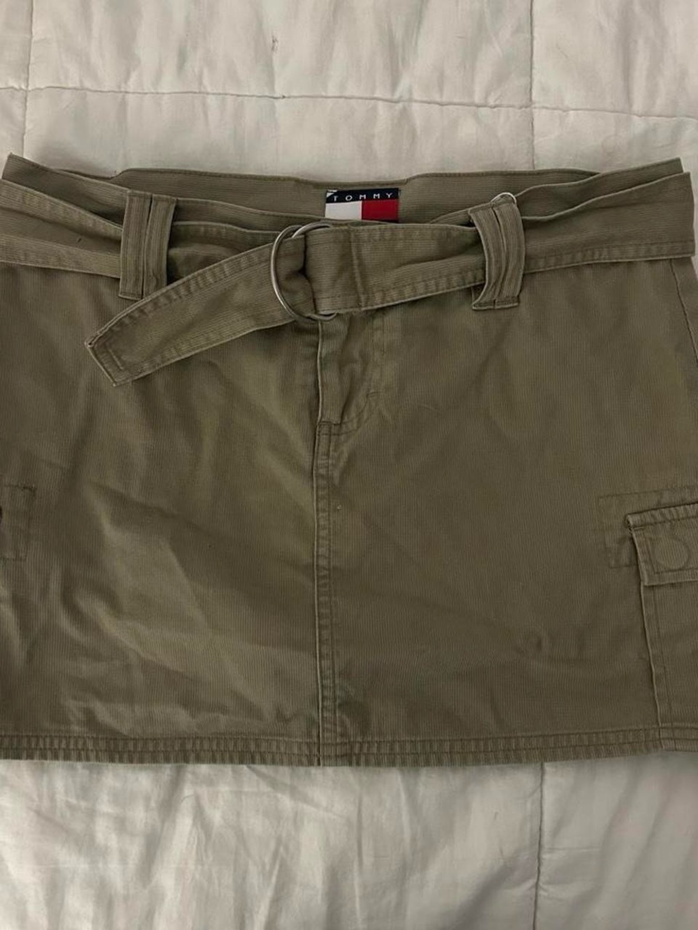 Tommy Hilfiger Beige/Tan Cargo Mini Skirt with Belt Loop